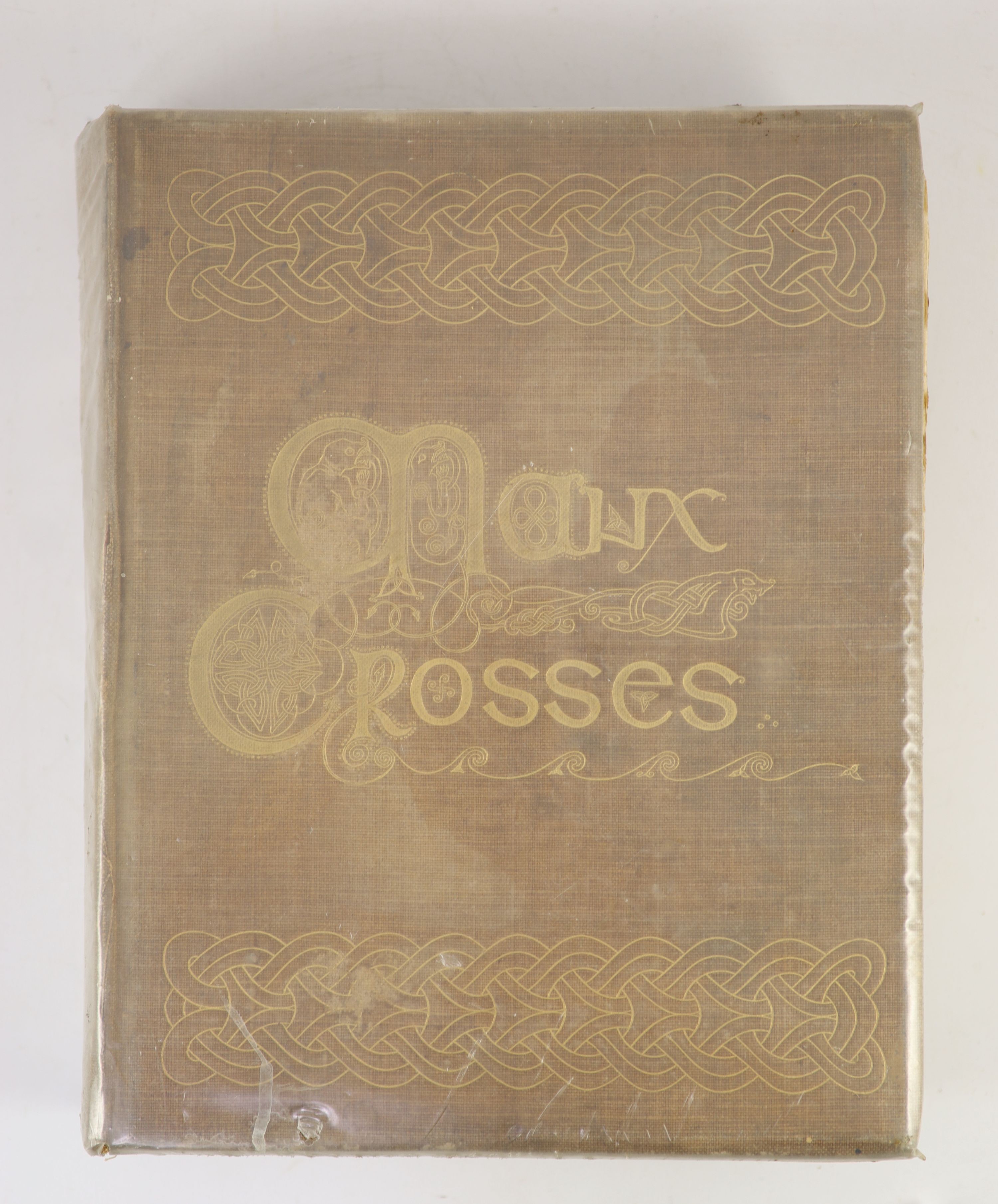 Kermode, P.M.C - Manx Crosses or the Inscribed and Sculptured Monuments of the Isle of Man, 4to, original cloth, with frontis, 2 coloured maps and 66 plates, London, 1907